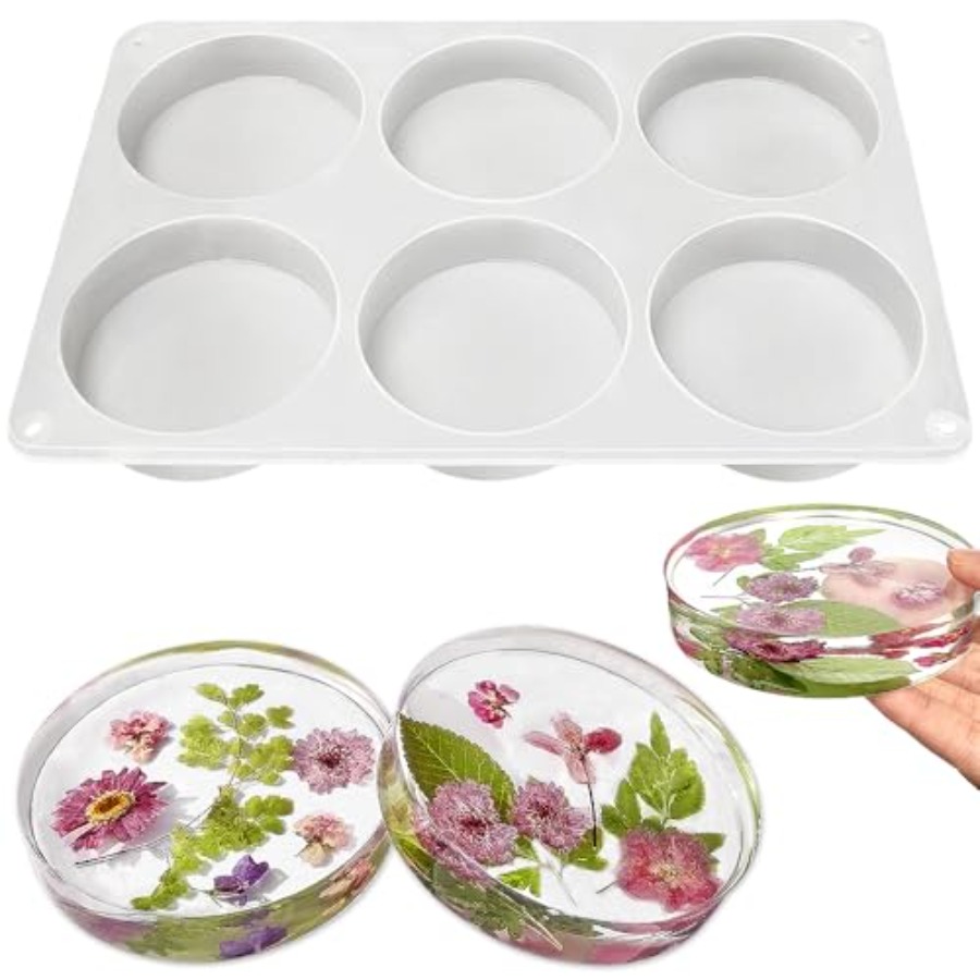 Coaster Mold Round - 6-Cavity Deep Round Coaster Molds, 4