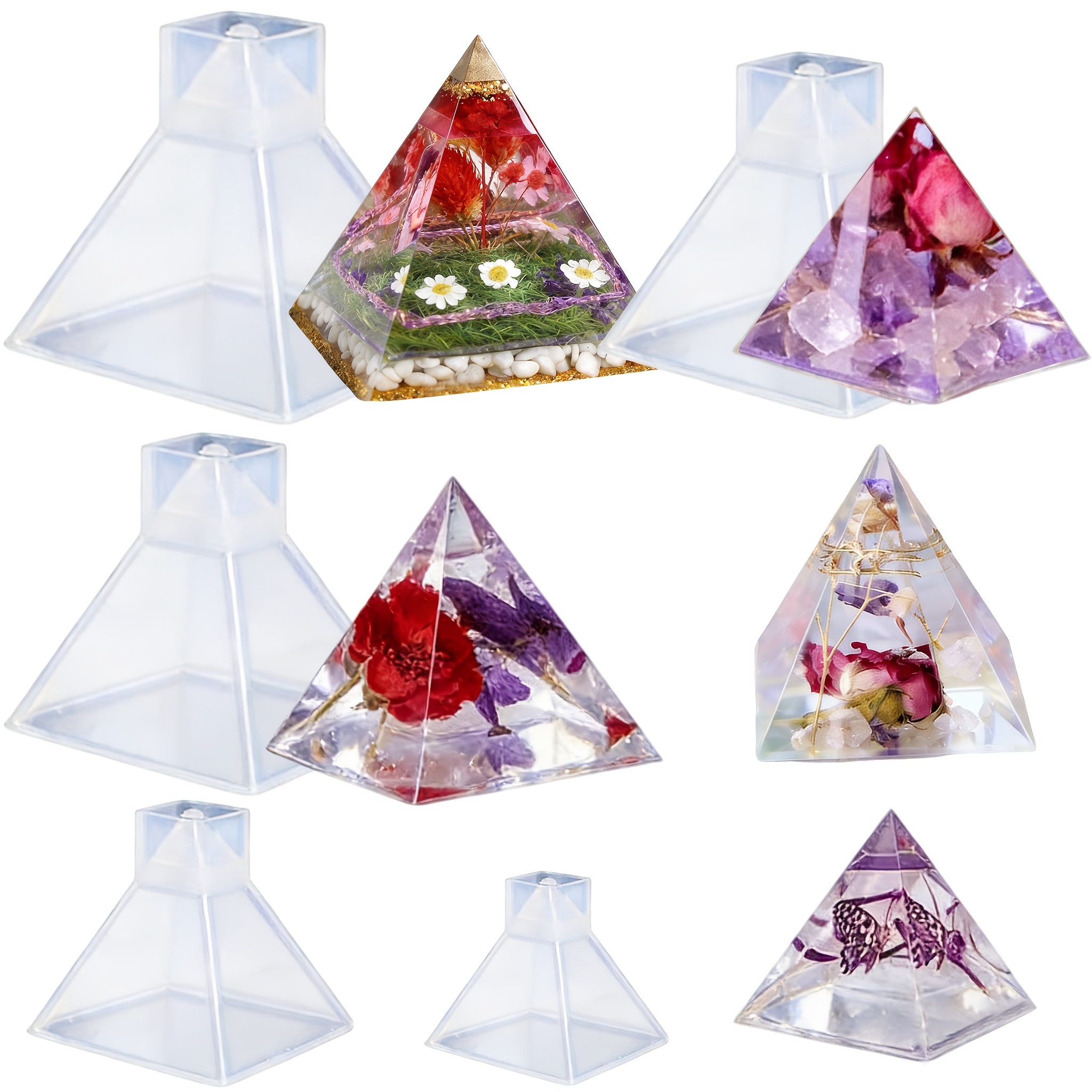 5pc - Pyramid Resin Molds of V - Resin Jewelry Kit 评论和价格