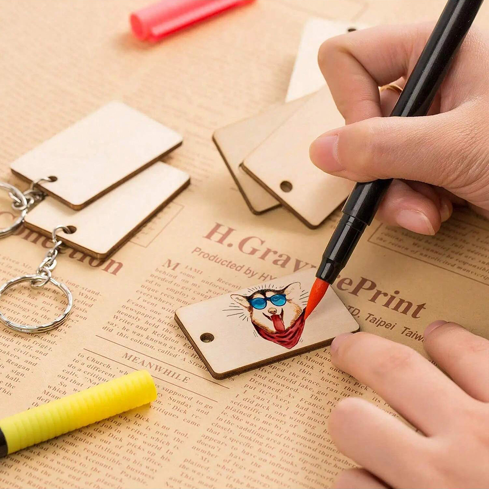 60pcs Blank Wooden Key Chains  - Wood Ring Blank 评论和价格