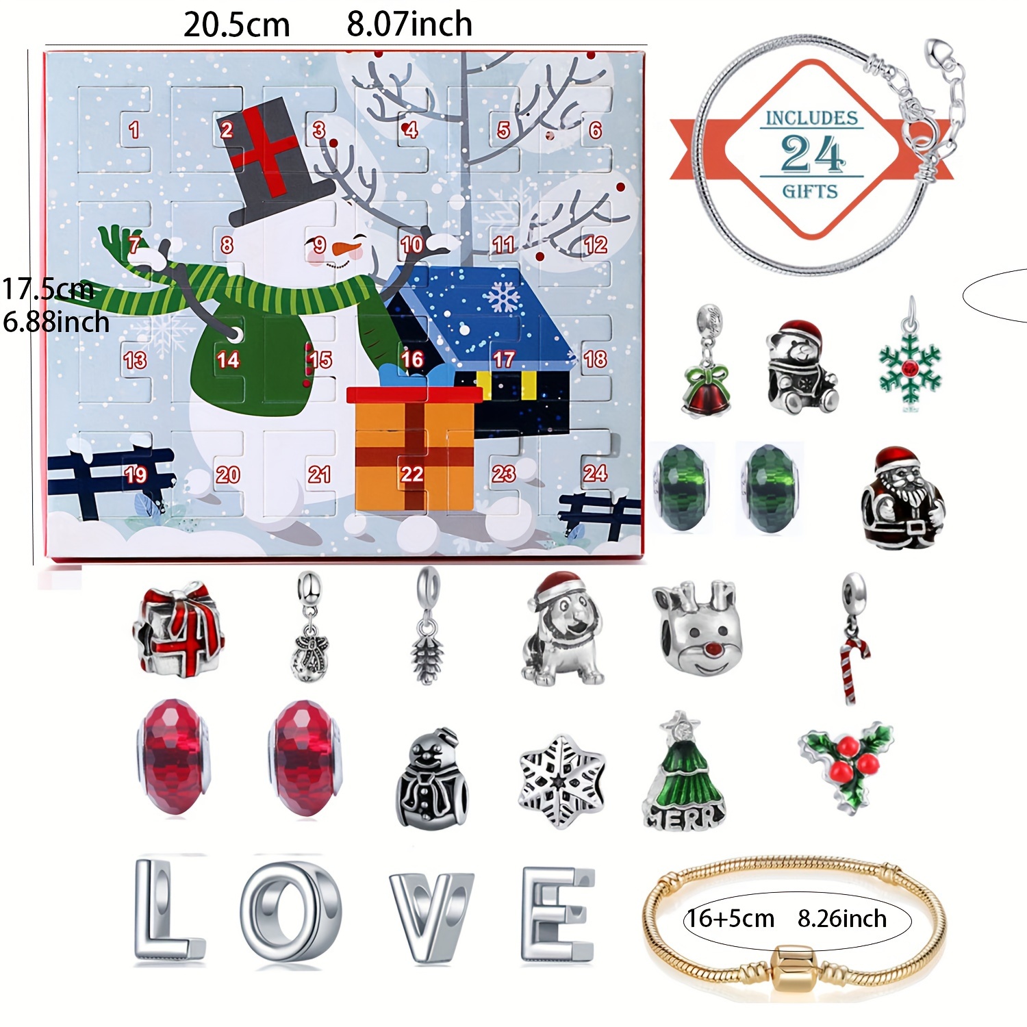 Snowman Christmas Advent Calen - Resin Jewelry Kit 评论和价格