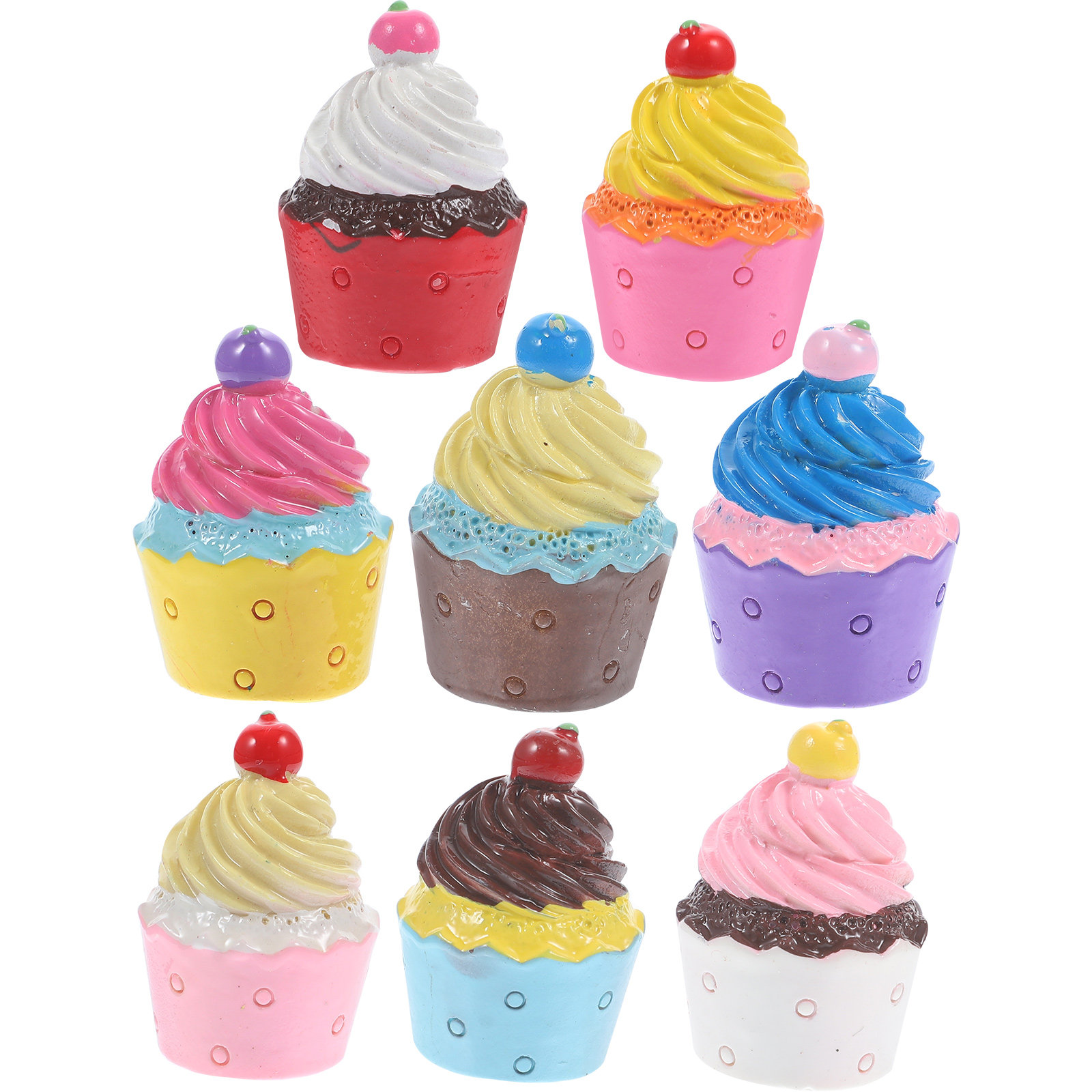 8Pcs Resin Mini Cupcake Keycha - Resin Crafts Diy 评论和价格