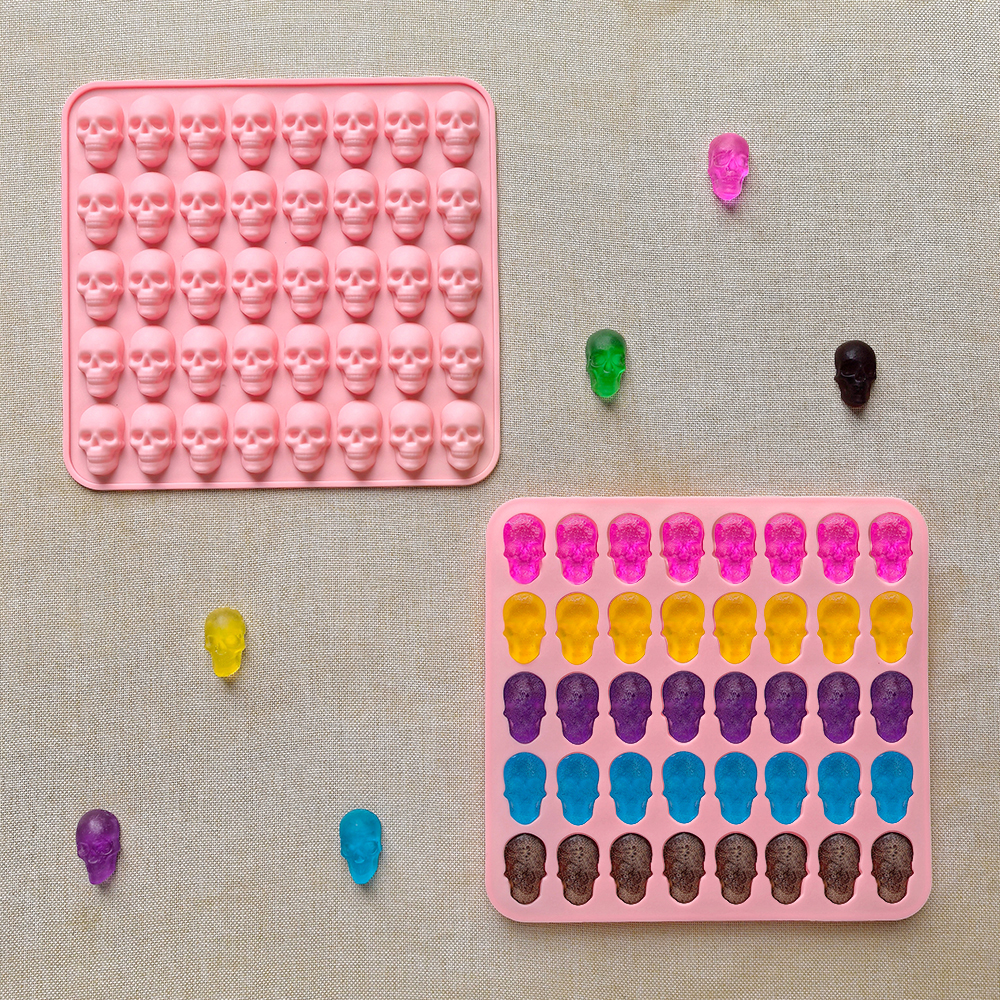 1pc 40 hole skull shaped bakin - Silicone Mold Tray 评论和价格