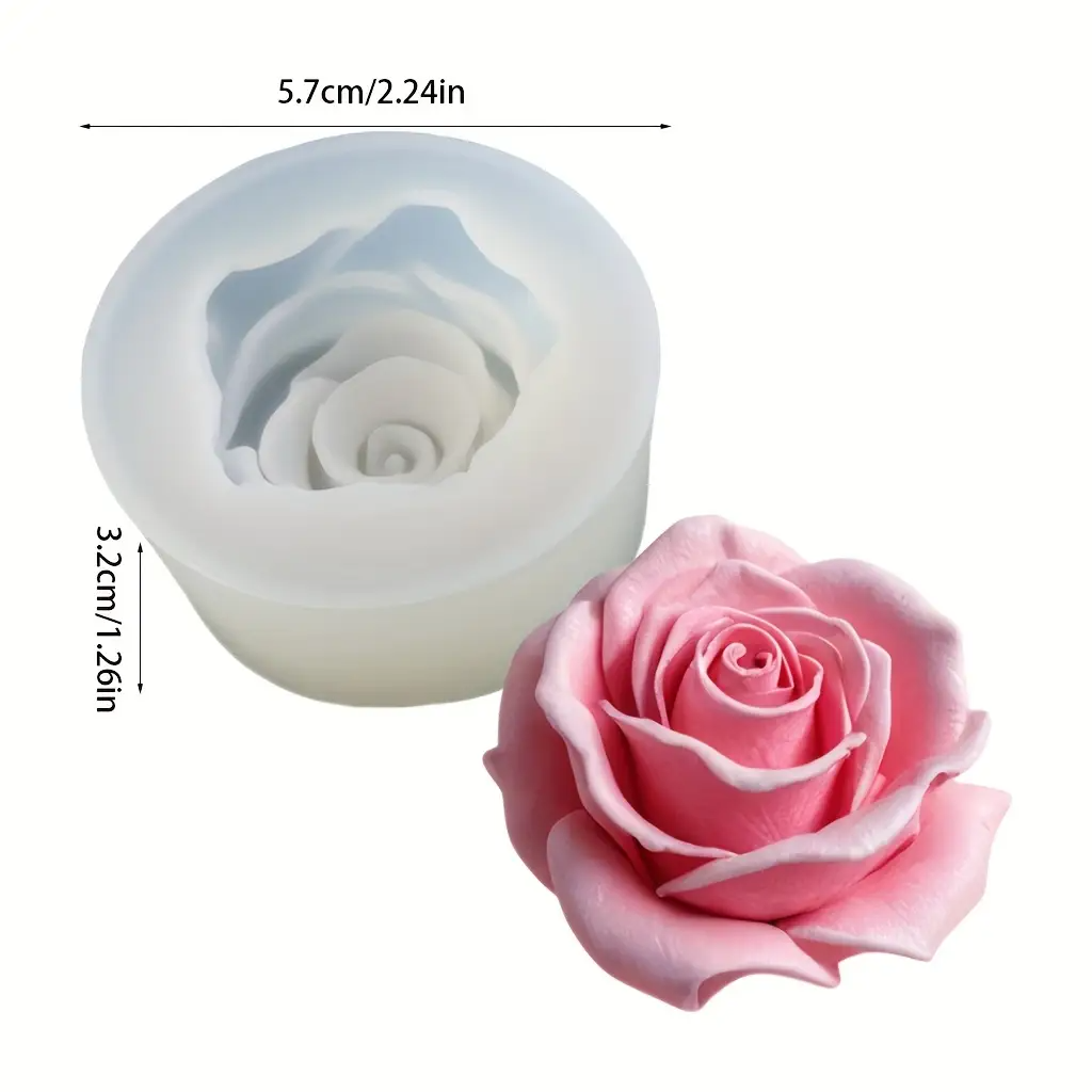 1 Rose Silicone Candle Mold -  - Flower Preservation Resin 评论和价格