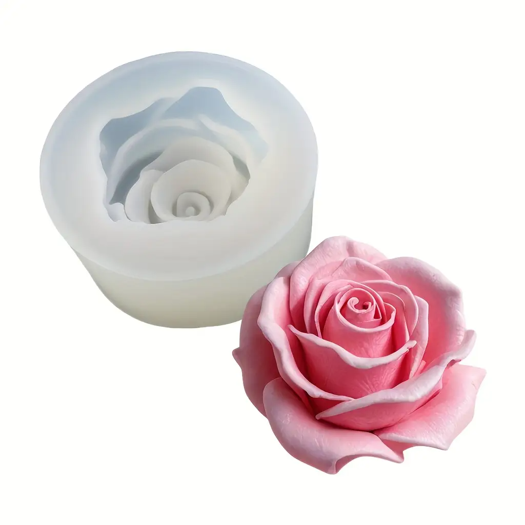 1 Rose Silicone Candle Mold -  - Flower Preservation Resin 评论和价格