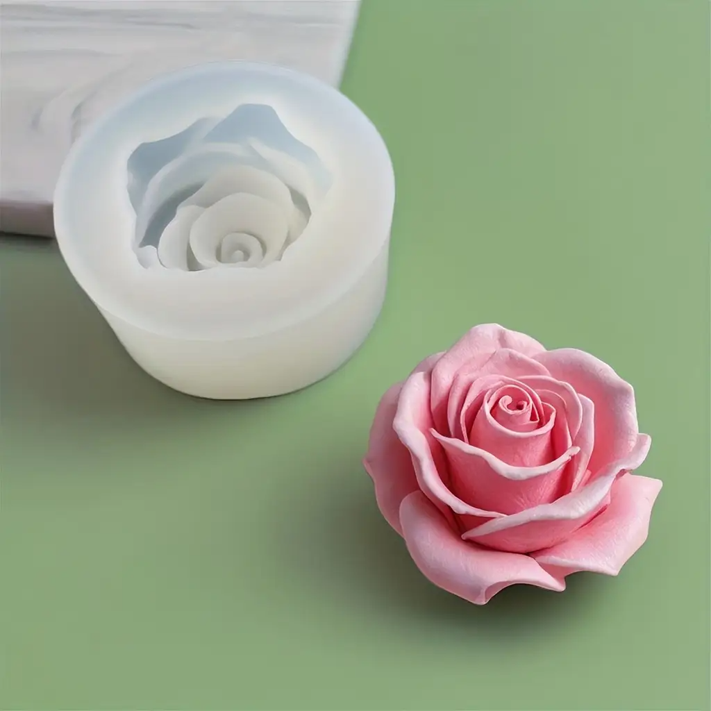 1 Rose Silicone Candle Mold -  - Flower Preservation Resin 评论和价格