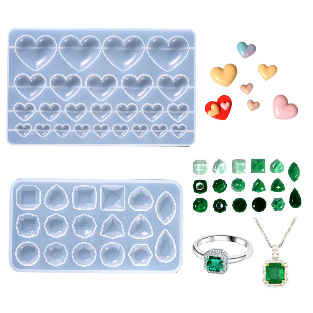 Love Heart Silicone Mold Jewel - Flower Preservation Resin 评论和价格