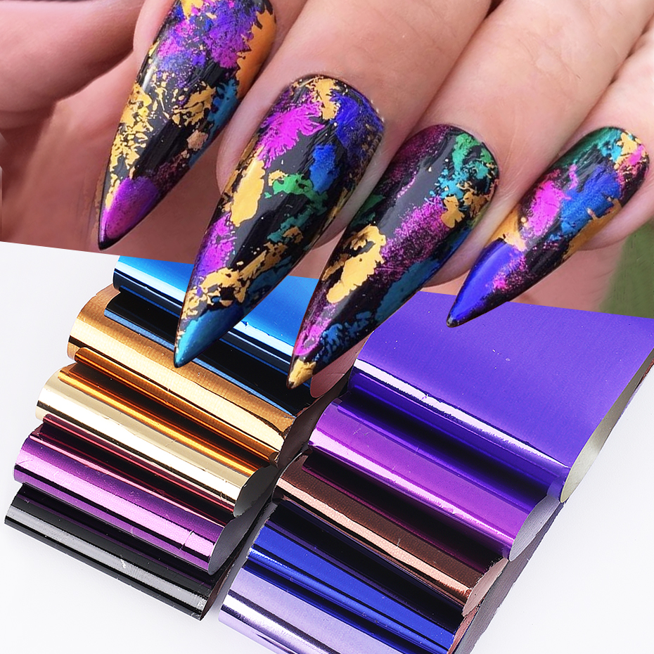 10pcs Metallic Nail Transfer F - Gold Foil Flakes 评论和价格