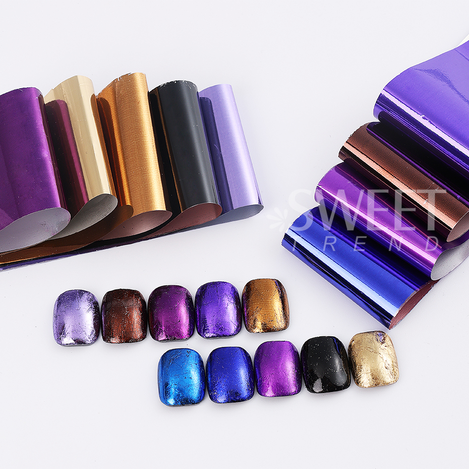 10pcs Metallic Nail Transfer F - Gold Foil Flakes 评论和价格