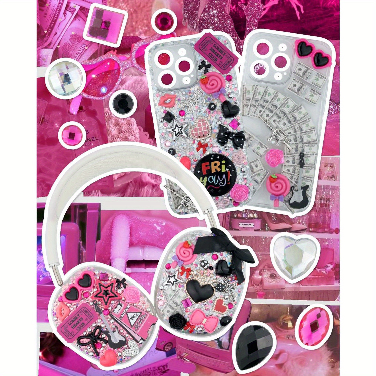 2380 Pcs DIY Jewelry Charm Mix - Resin Craft Kit 评论和价格