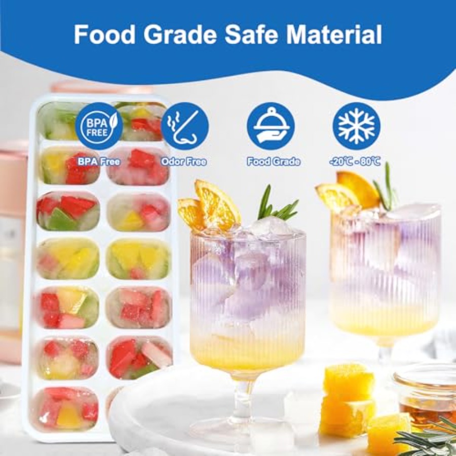 Ice Cube Tray with Lid, 3 Pack - Silicone Mold Tray 评论和价格