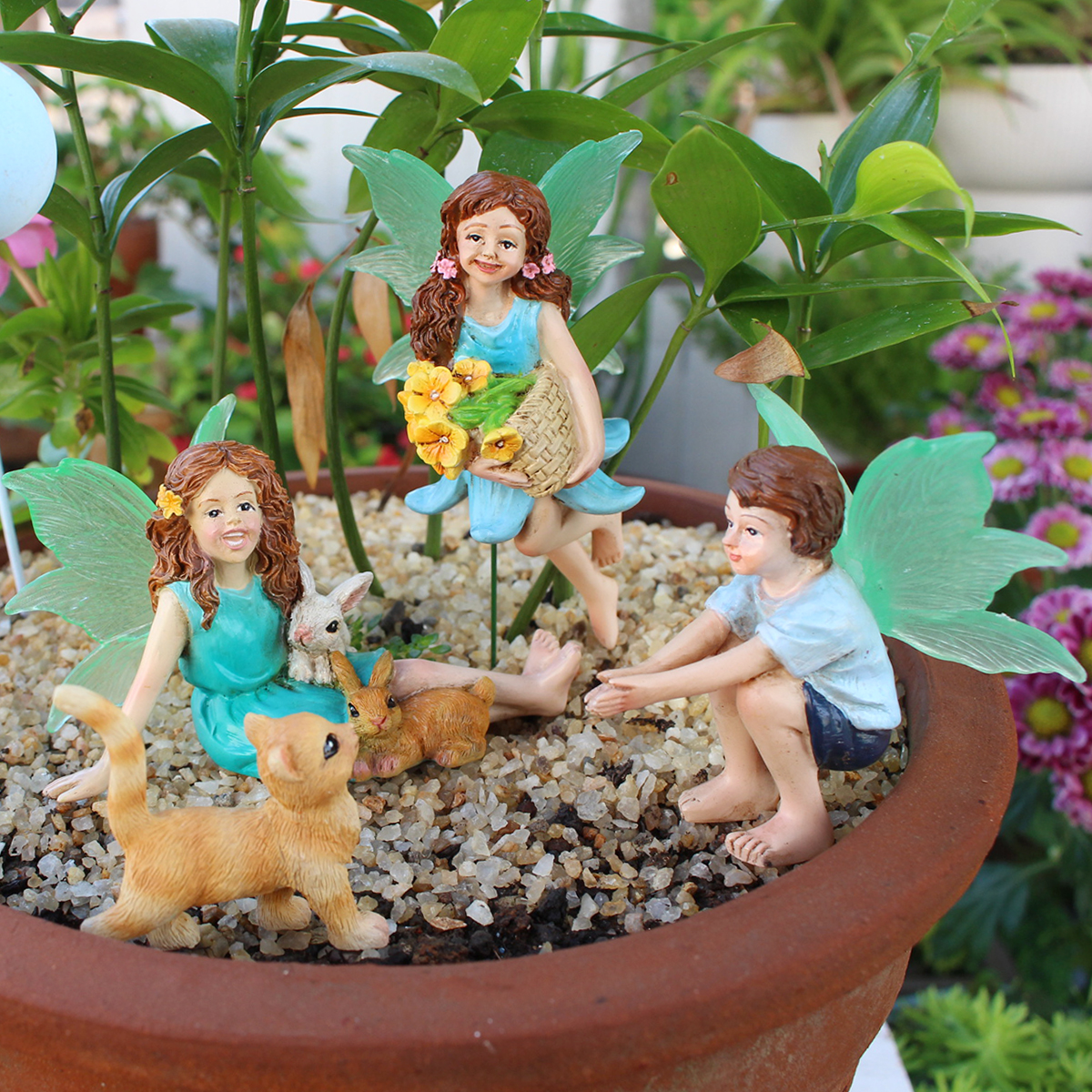 4pc Flower Fairy and Animal Pa - Resin Craft Material 评论和价格