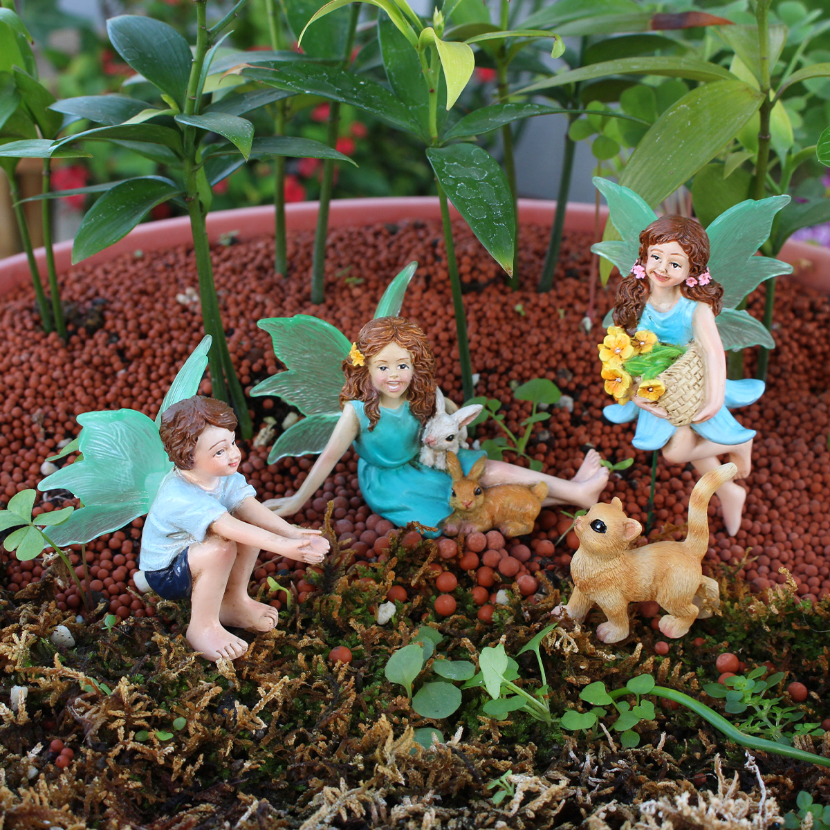 4pc Flower Fairy and Animal Pa - Resin Craft Material 评论和价格