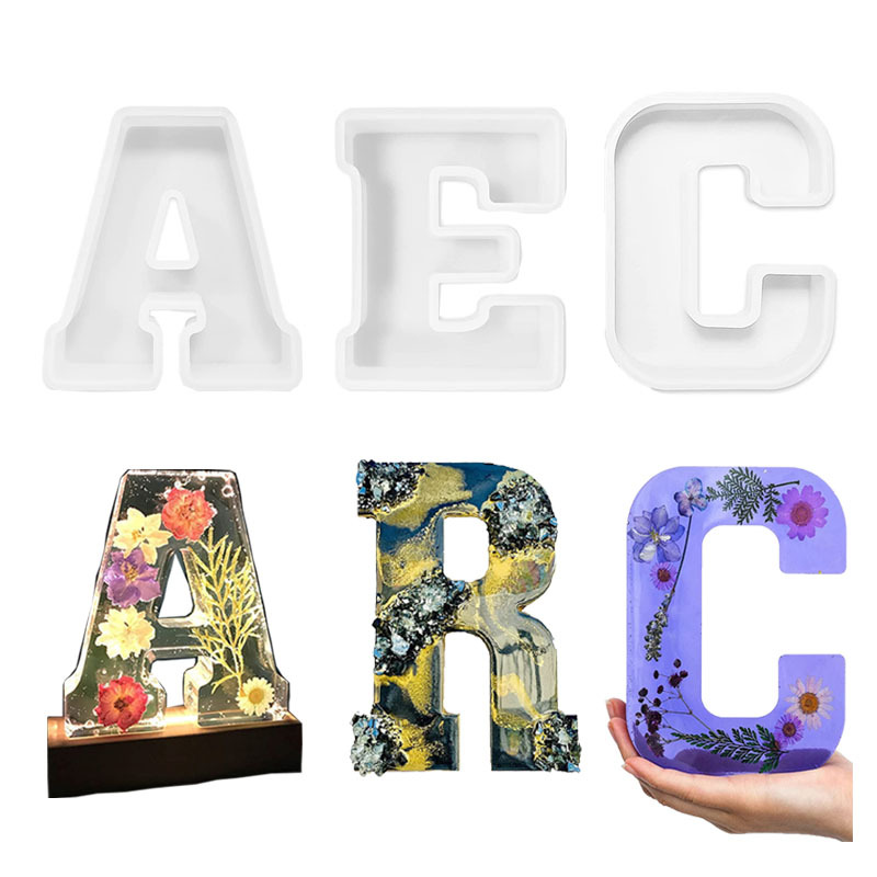 1pc A-Z Letter Silicone Molds  - Resin Craft Ideas 评论和价格