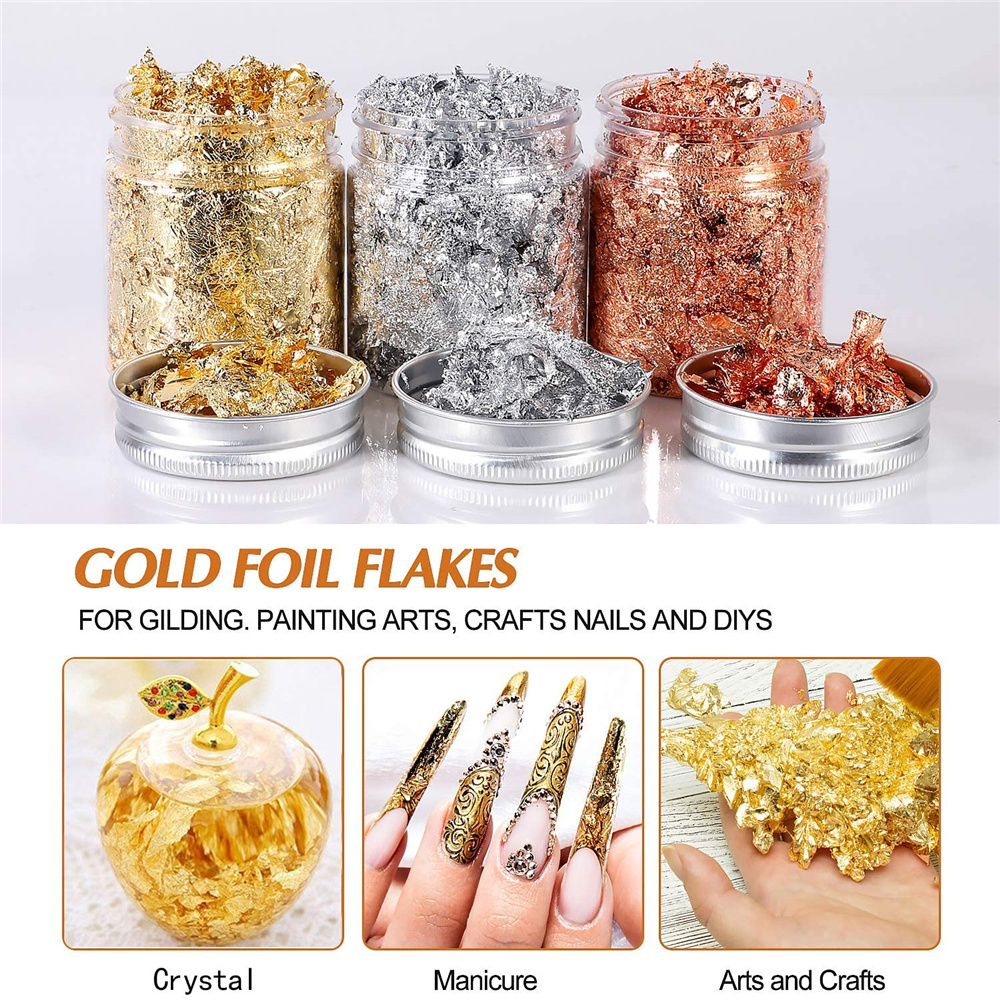 Imitation Rose Gold Silver Cop - Gold Foil Flakes 评论和价格