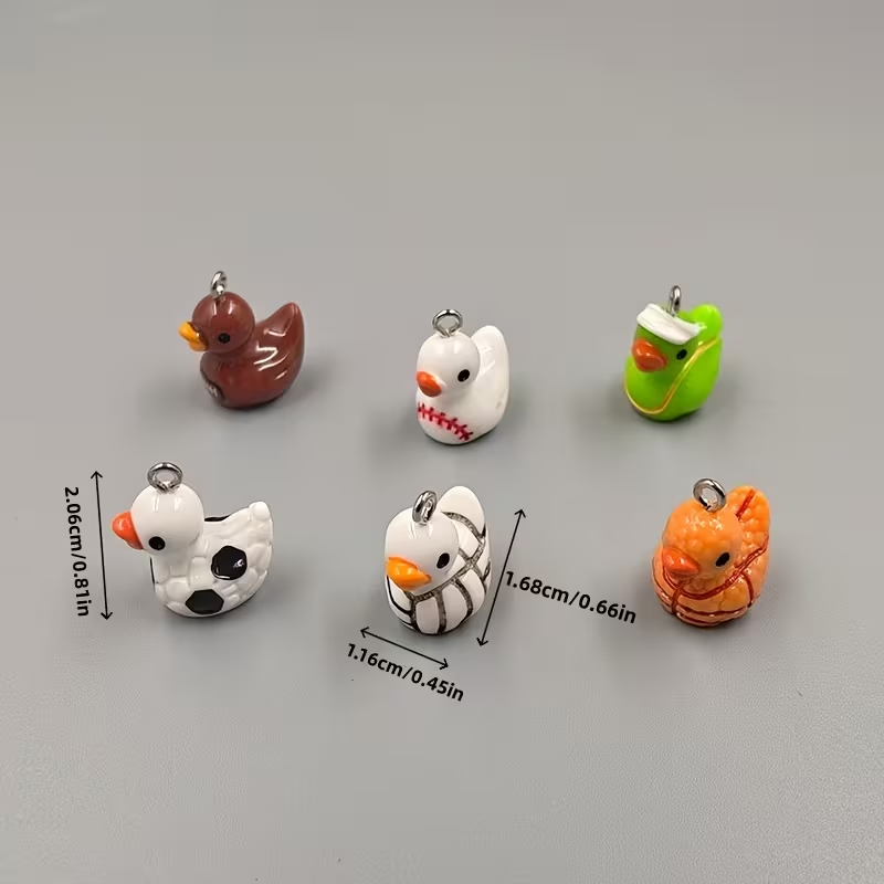 10pcs Cute Sports Duck Charms, - Resin Crafts Diy 评论和价格