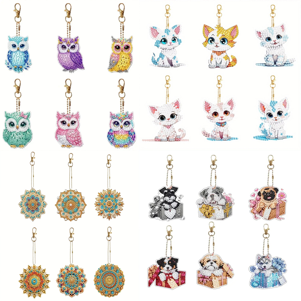 6-piece/set DIY Diamond Keycha - Resin Craft Kit 评论和价格