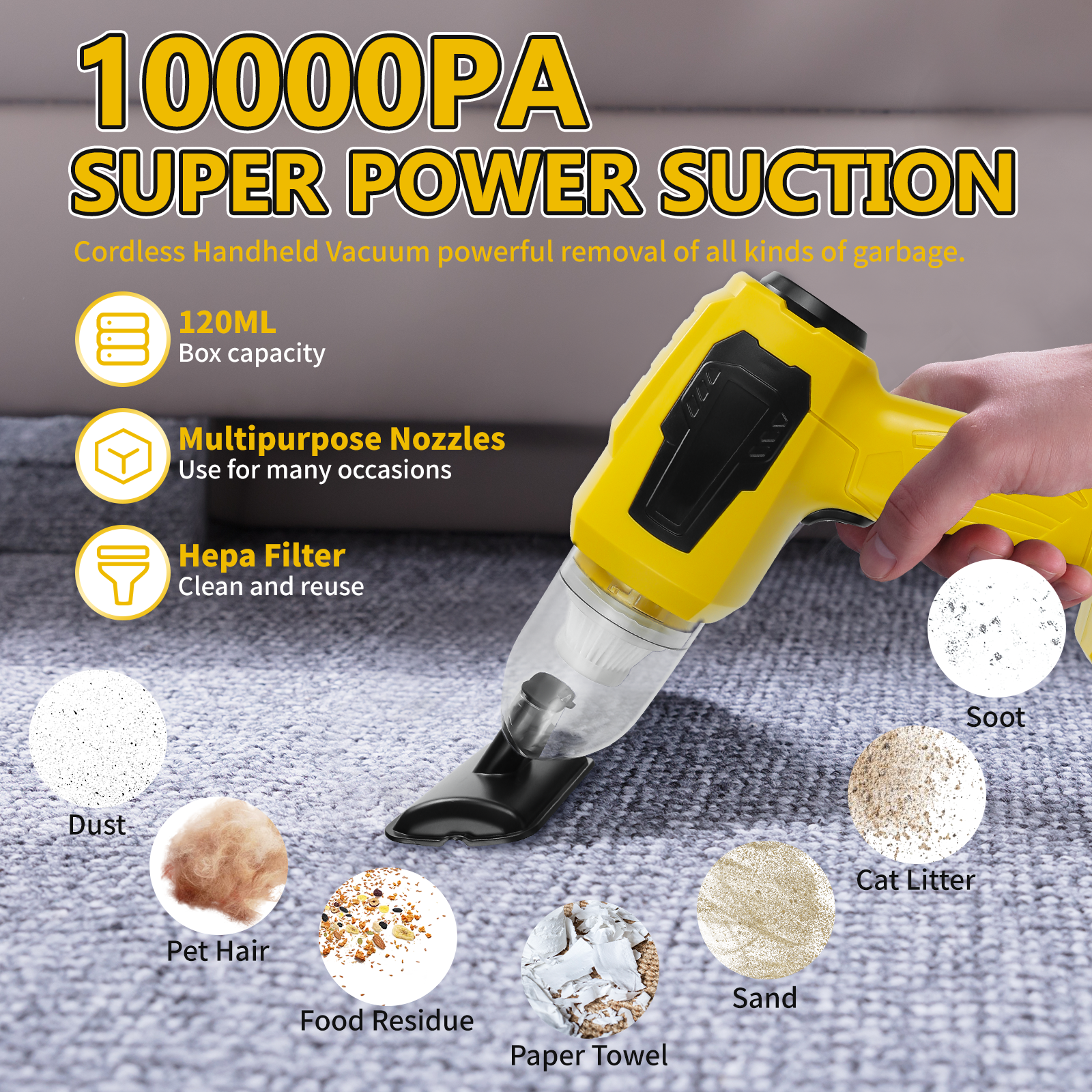 Handheld Car Vacuum Cleaner 2- - Vacuum Chamber Small 评论和价格