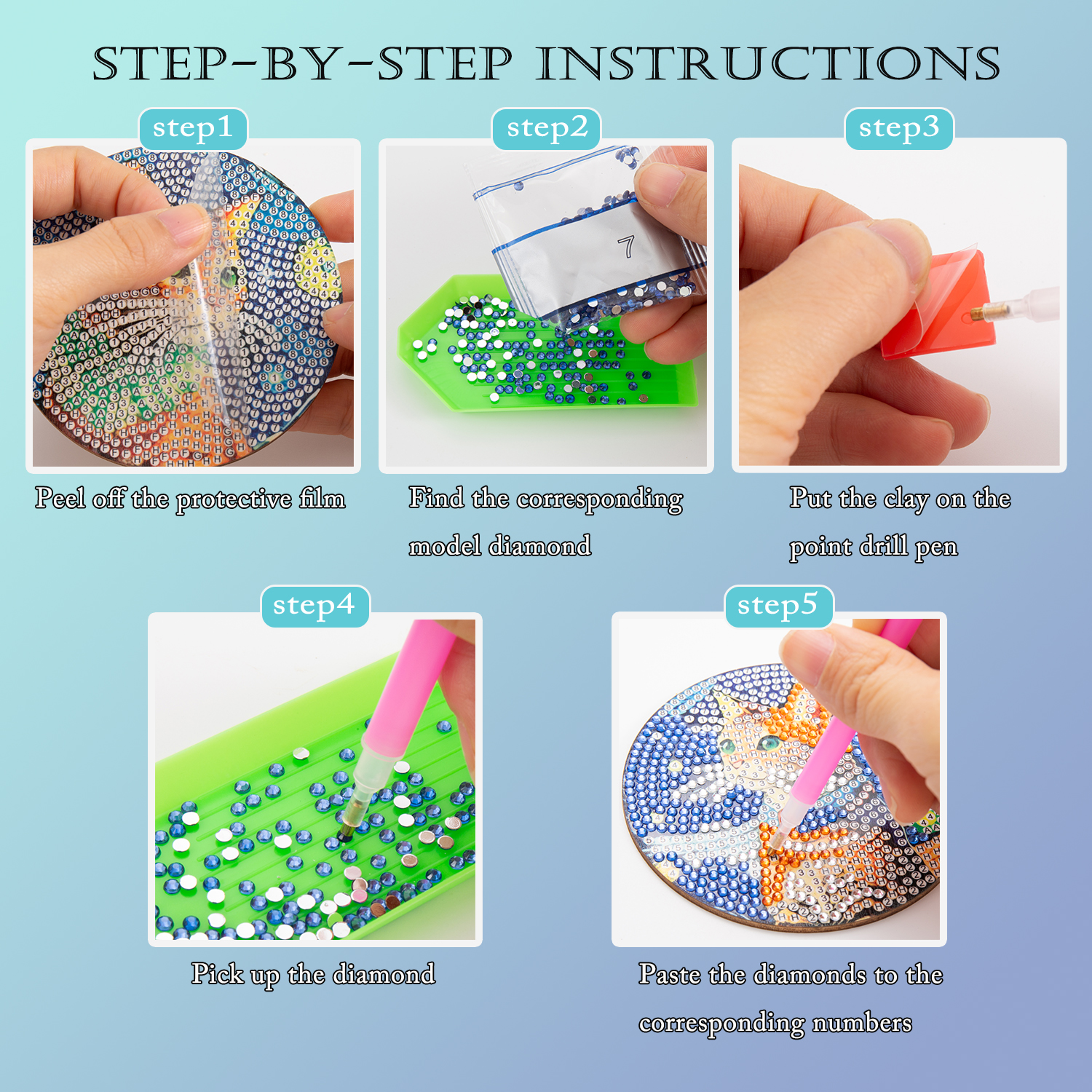 8 pieces/set of diamond painte - Resin Craft Kit 评论和价格