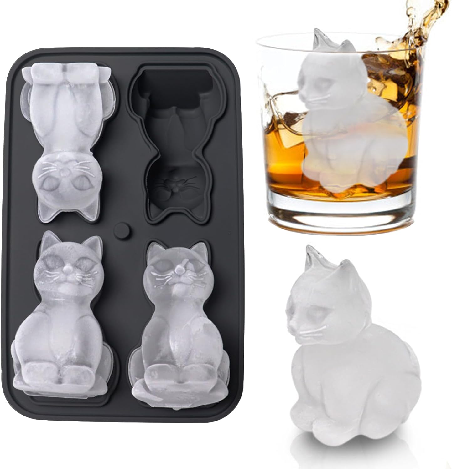 3D Cat Ice Cube Mold, Admaison - Silicone Mold Tray 评论和价格
