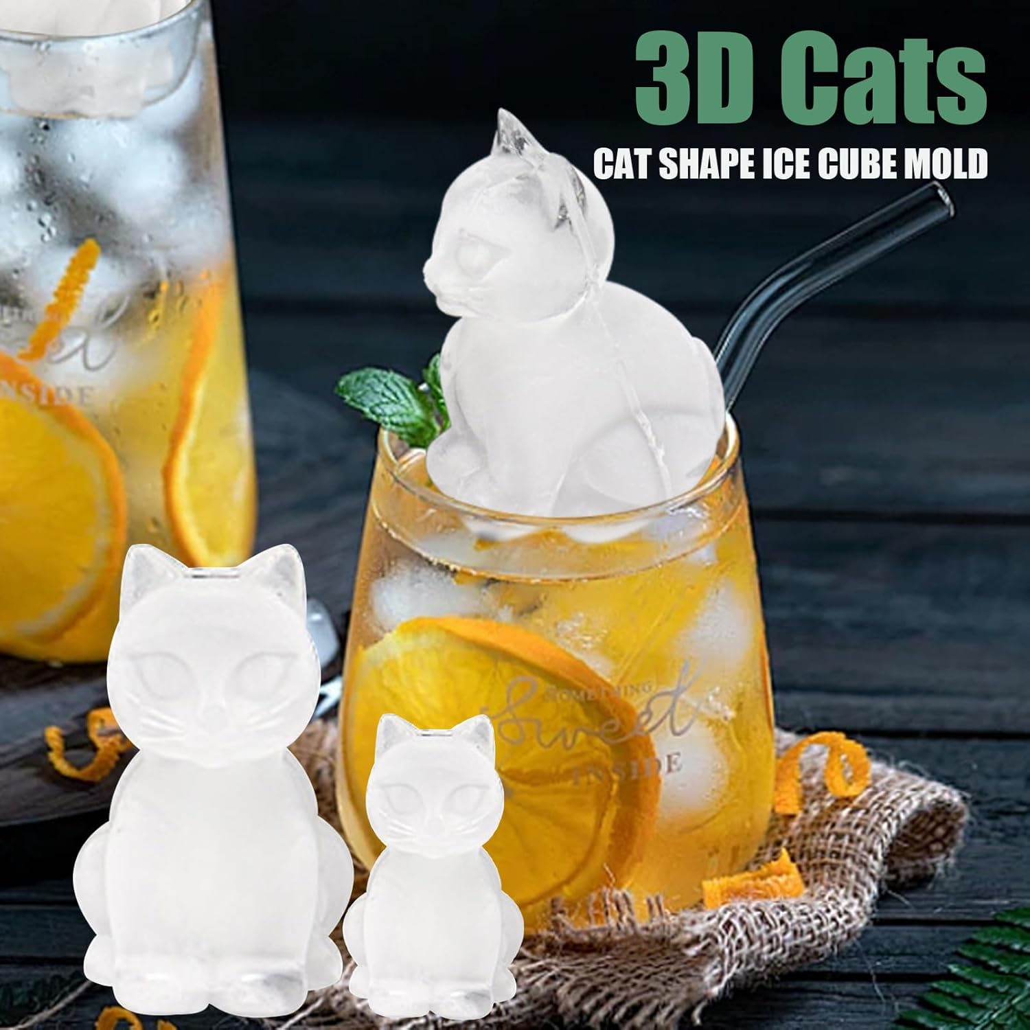 3D Cat Ice Cube Mold, Admaison - Silicone Mold Tray 评论和价格