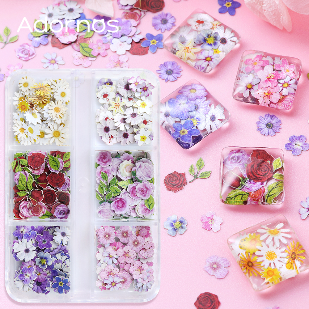 6 Grids Flowers Wood Pulp Chip - Resin Craft Ideas 评论和价格