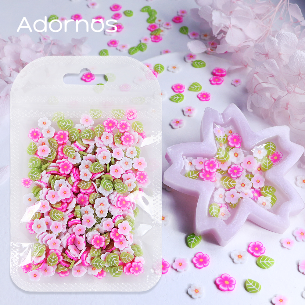 10g Pink Flowers Polymer Clay  - Resin Craft Ideas 评论和价格