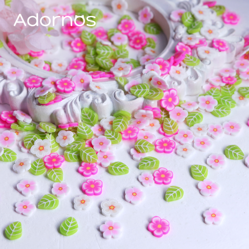 10g Pink Flowers Polymer Clay  - Resin Craft Ideas 评论和价格
