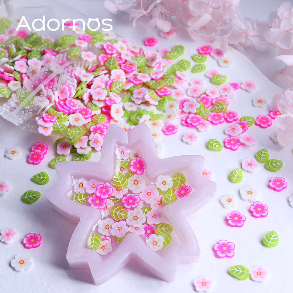 10g Pink Flowers Polymer Clay  - Resin Craft Ideas 评论和价格