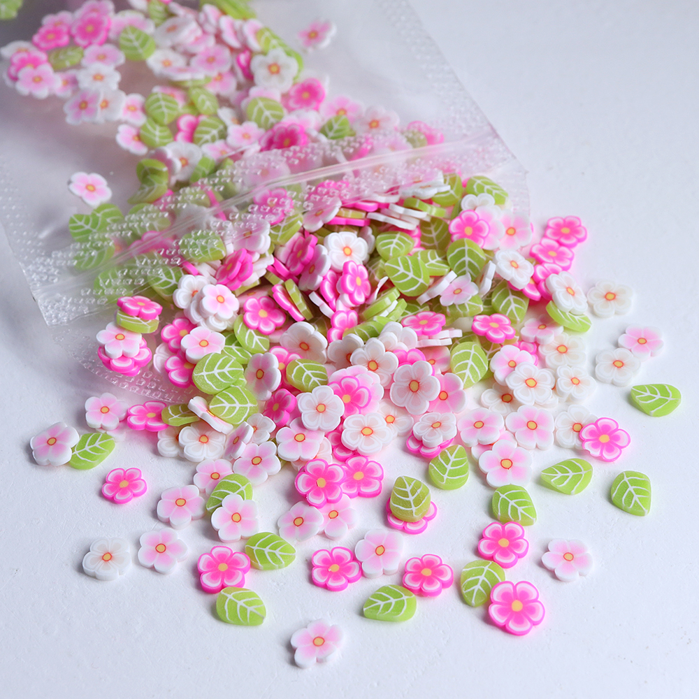 10g Pink Flowers Polymer Clay  - Resin Craft Ideas 评论和价格