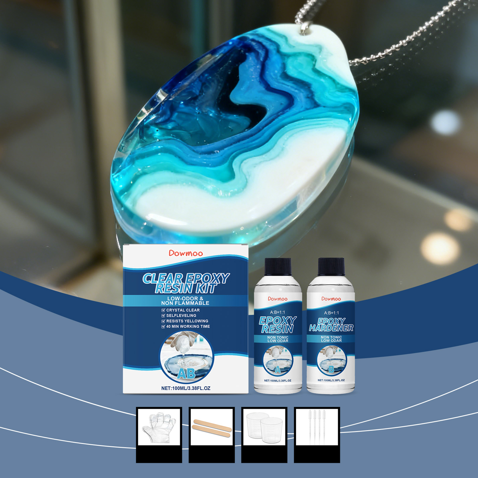 DIY Crystals Clear Epoxys Resi - Resin Jewelry Kit 评论和价格