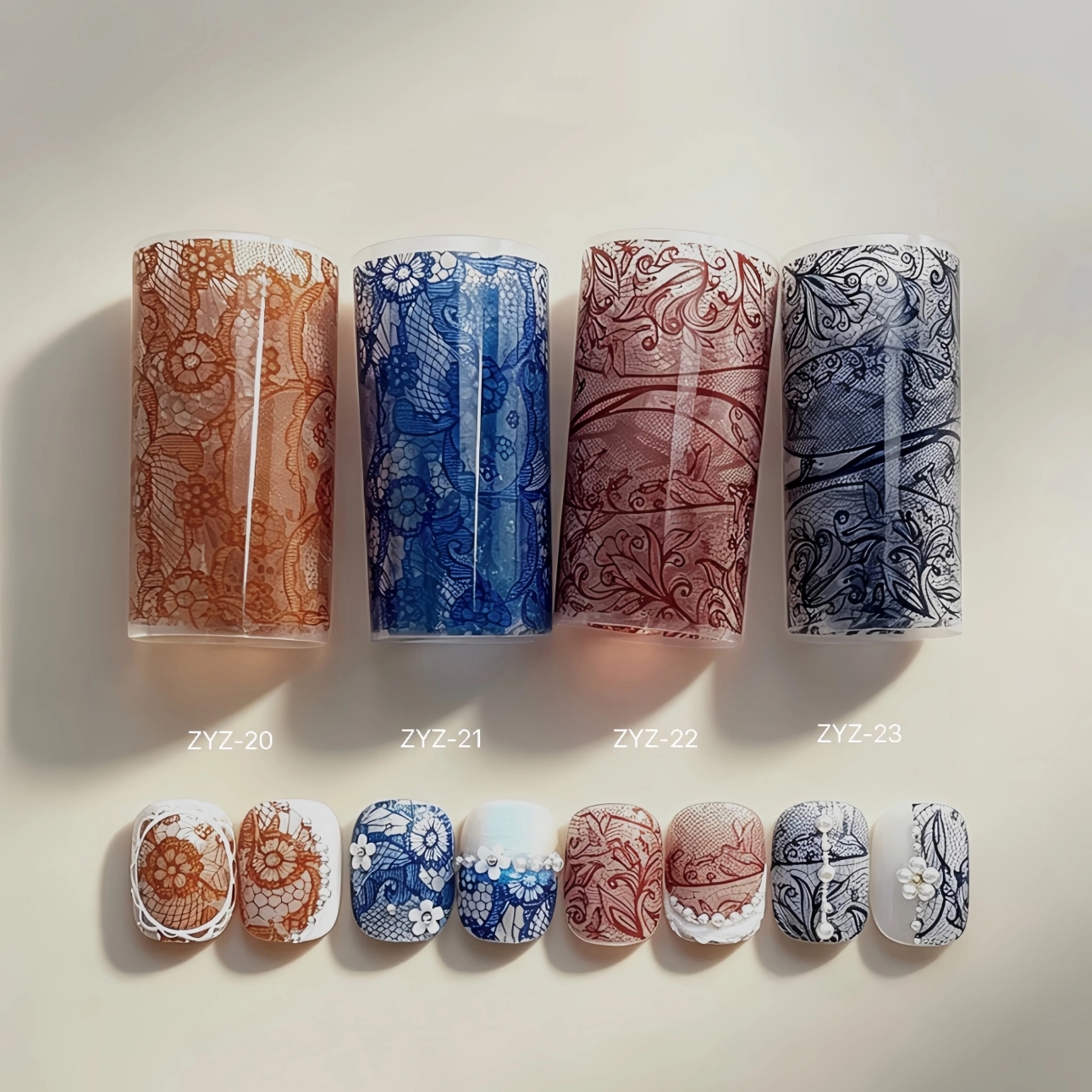 10 Rolls Red Lace Nail Foils f - Gold Foil Flakes 评论和价格