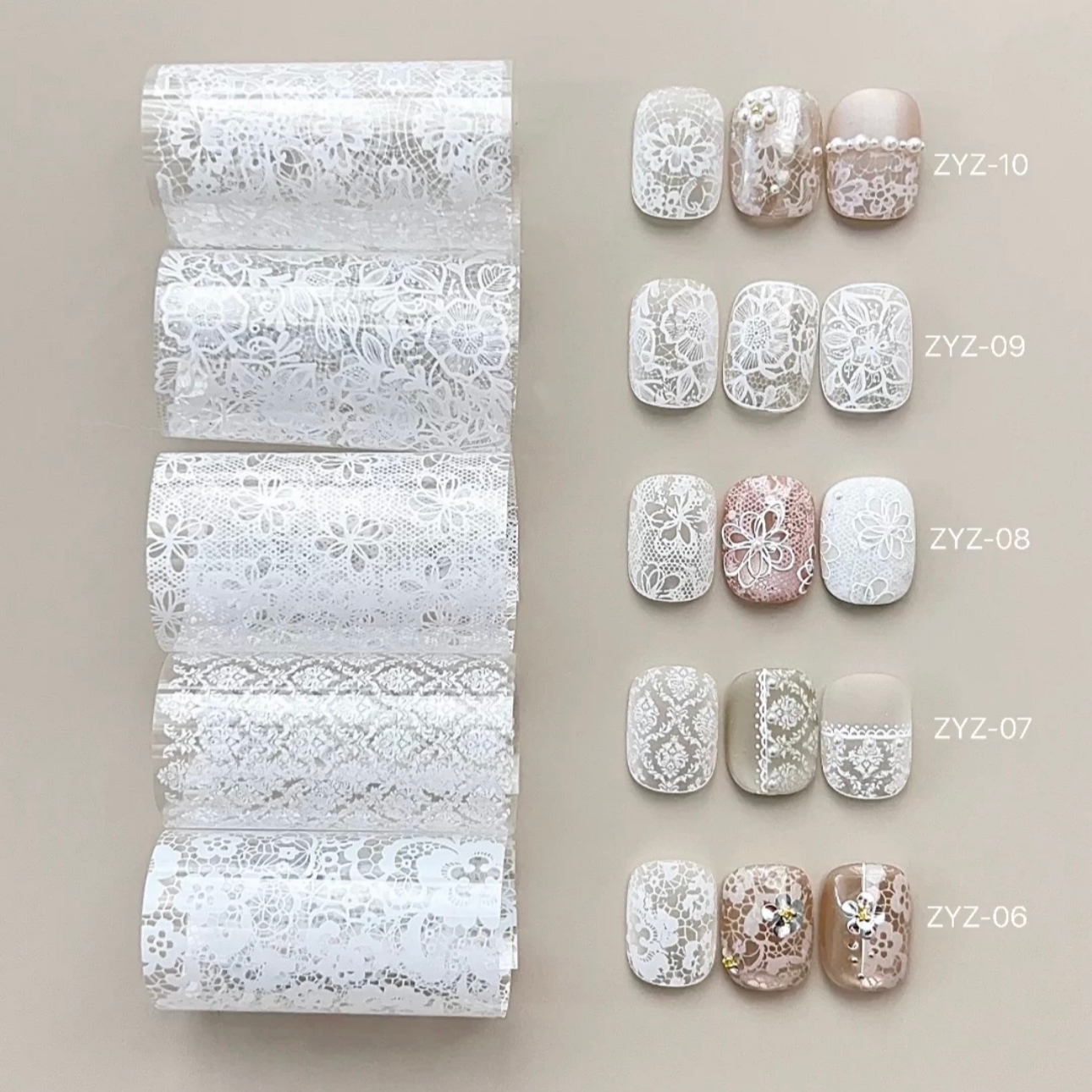 10 Rolls Red Lace Nail Foils f - Gold Foil Flakes 评论和价格