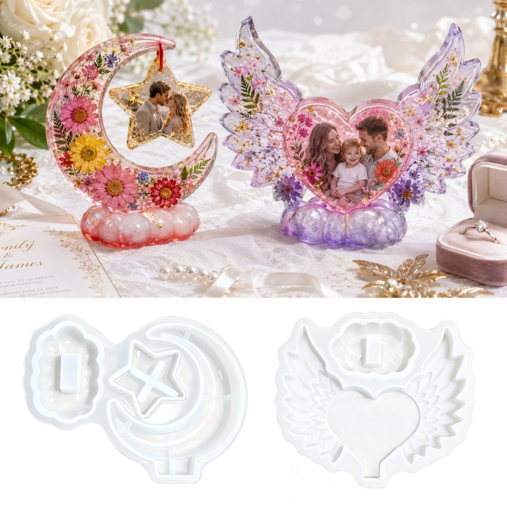 S0308 Heart Shaped Photo Frame - Resin Craft Ideas 评论和价格